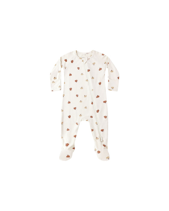 Bamboo Zip Footie || Pumpkins