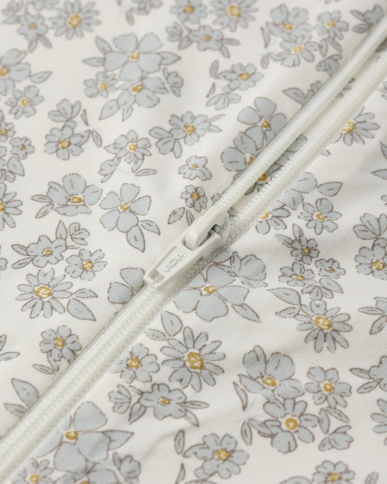 Bamboo Zip Footie Blue Floral