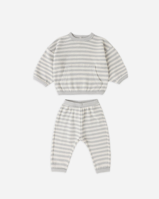 Waffle Sweater Set Sky Stripe