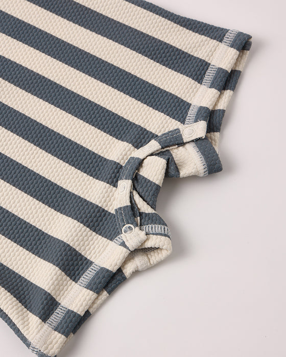 Zip Rashguard One-Piece Retro Ocean Stripe