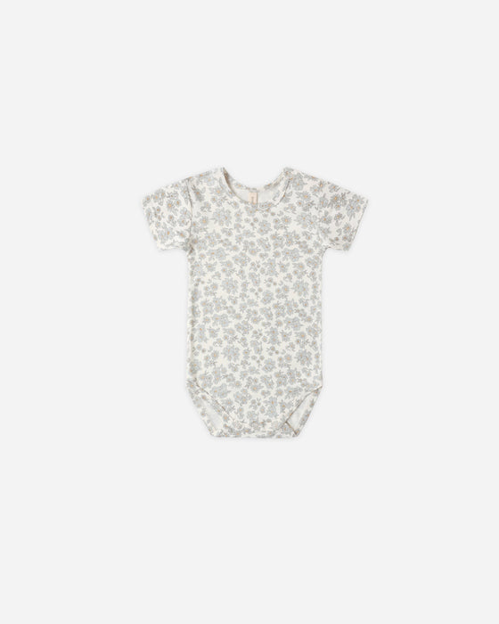 Bamboo Short Sleeve Bodysuit Blue Floral