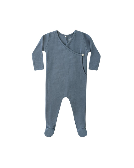 Pointelle Wrap Footie || Ocean