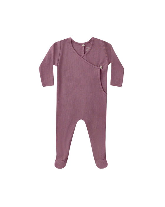 Pointelle Wrap Footie || Mulberry