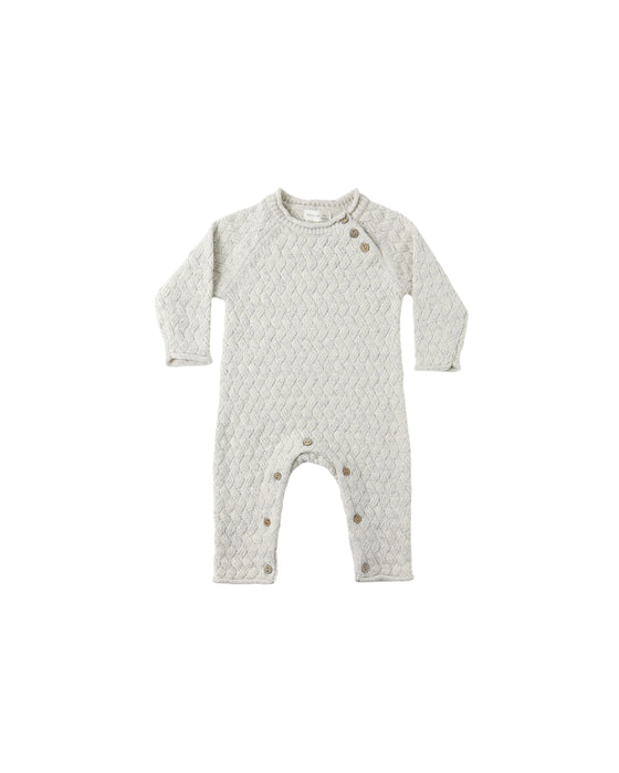 Cozy Heather Knit Jumpsuit || Steel Blue