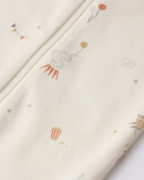 Zip Longsleeve Sleeper Footie Carnival - Ivory