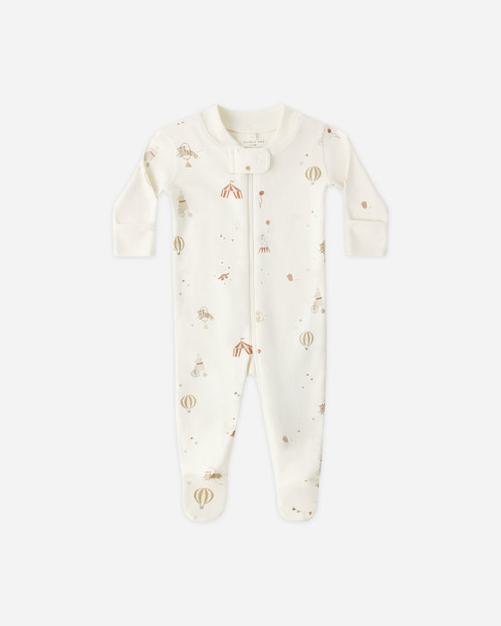 Zip Longsleeve Sleeper Footie Carnival - Ivory