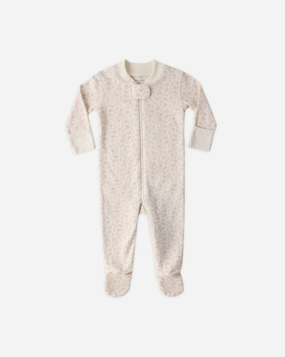 Zip Longsleeve Sleeper Footie Ditsy - Ivory