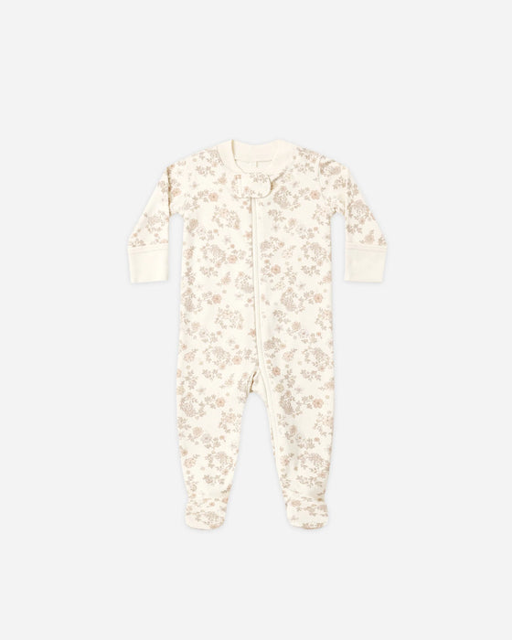 Zip Long Sleeve Sleeper Footie Floral Vine