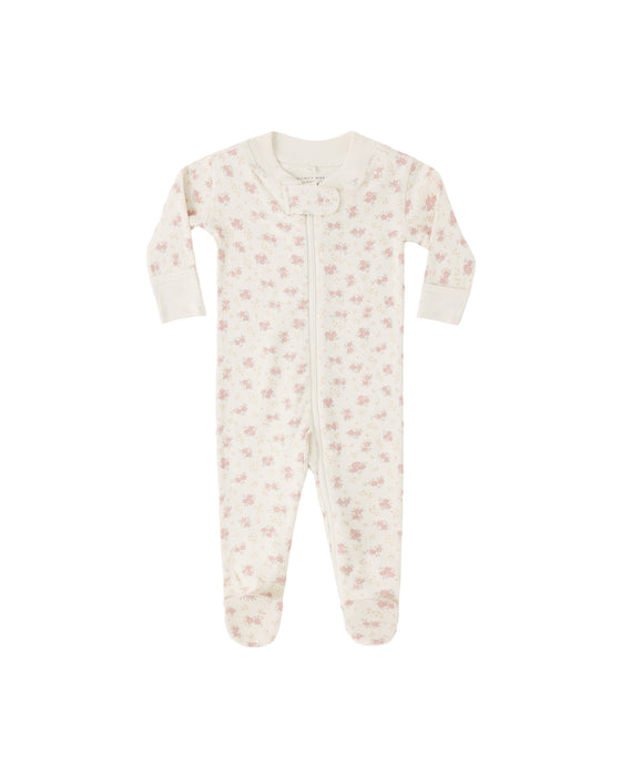 ZIP LONG SLEEVE SLEEPER FOOTIE CHICKS - IVORY