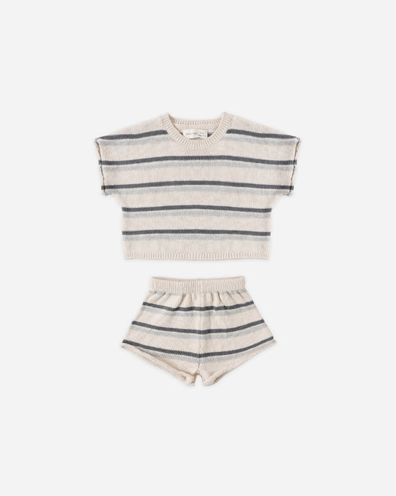 Relaxed Summer Knit Set Ocean Stripe