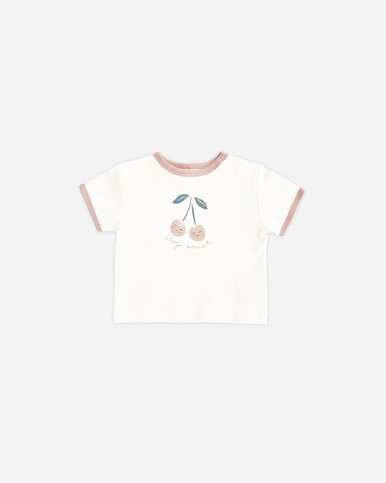Ringer Tee Cherry - Ivory
