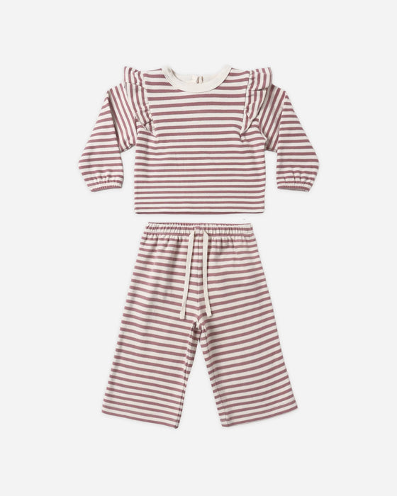 Ruffle Cozy Set Mulberry Stripe