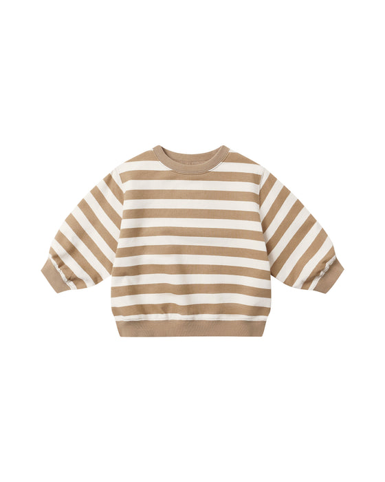 Oversized Crew Sweatshirt || Gold Stripe