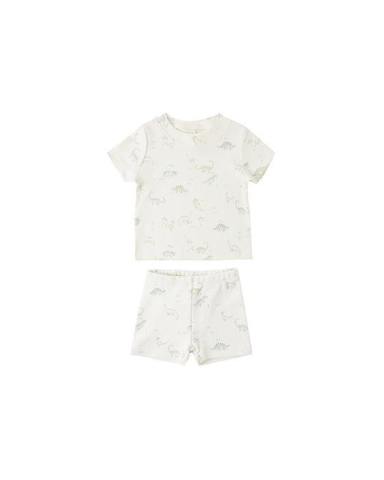 SUMMER PAJAMA SET DINOSAUR - IVORY