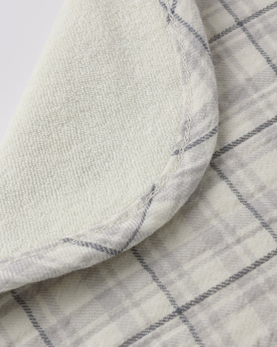 Woven Tie Bib Blue Plaid