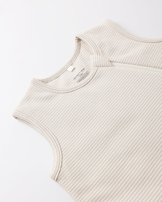 Jersey Sleep Bag Oat Micro Stripe