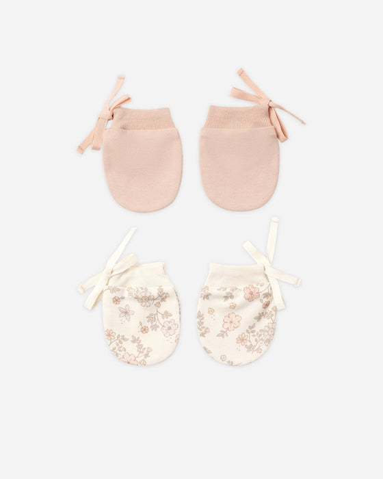 No Scratch Mittens, Set Of 2 Floral Vine, Dusty Rose