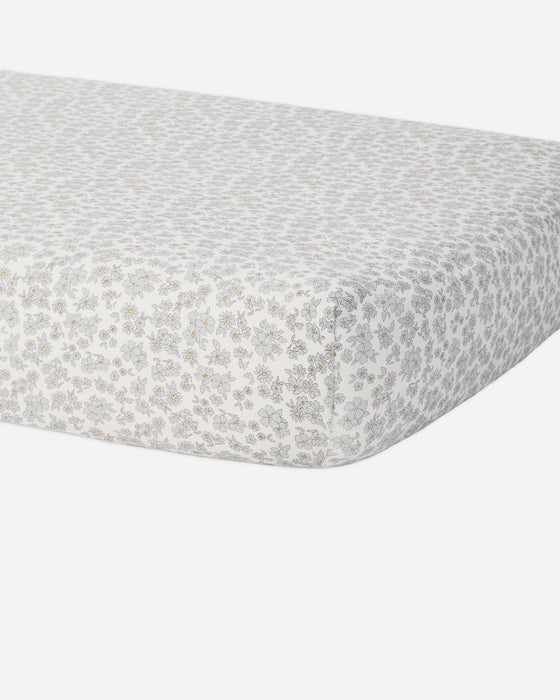 Bamboo Crib Sheet Blue Floral
