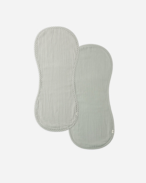 BURP CLOTH, 2 PACK SAGE GINGHAM, SAGE