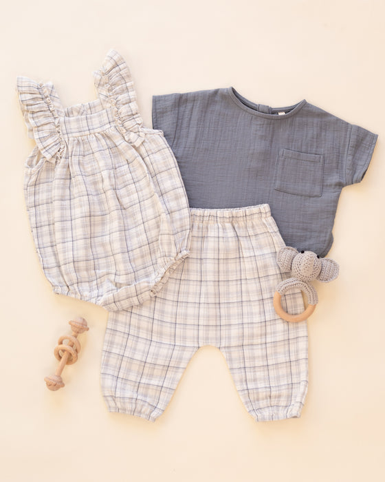 Woven Pant Blue Plaid