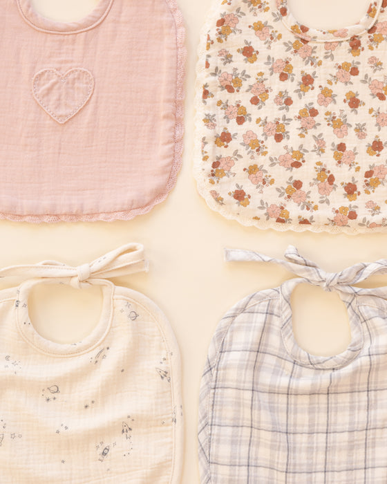 Woven Tie Bib Blush