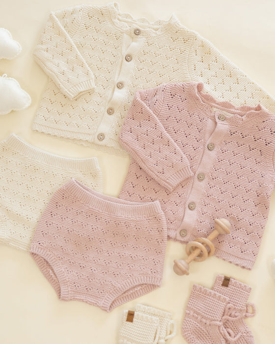 Scalloped Cardigan Natural