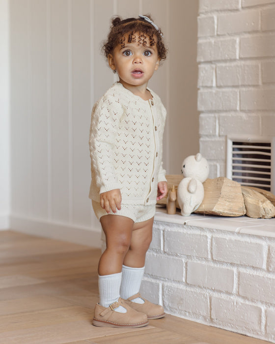 Scalloped Cardigan Natural