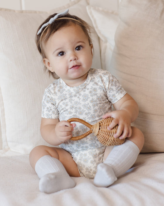 Bamboo Short Sleeve Bodysuit Blue Floral