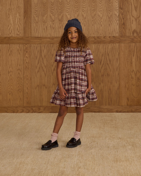 India Dress || Burgundy Plaid