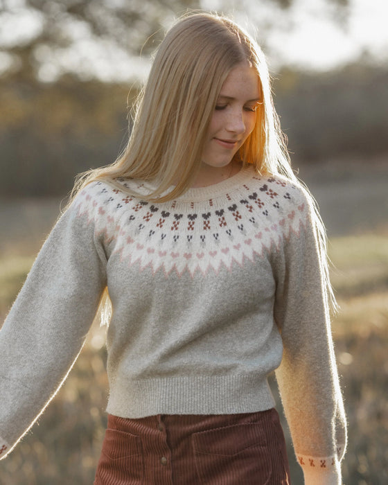 Teen Fair Isle Sweater Sage
