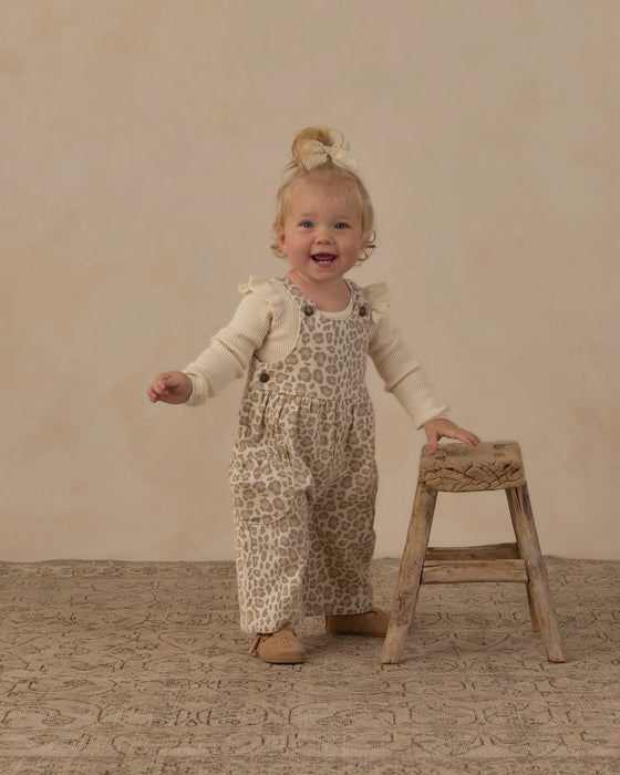 WIDE LEG OVERALL LEOPARD - NATURAL
