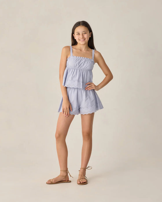 TEEN EYELET TANK BLOUSE PERIWINKLE