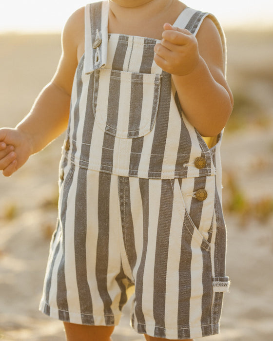 Denim Shortall Navy Stripe - Natural