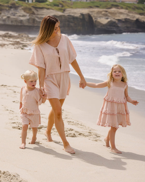 Ruffled Swing Dress || Petal Gingham