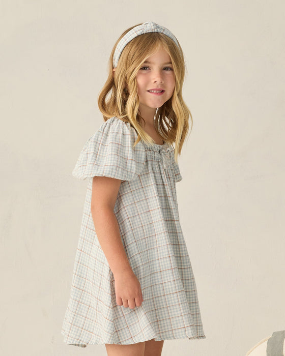 Sabrina Mini Dress Light Blue Plaid - Light-Blue