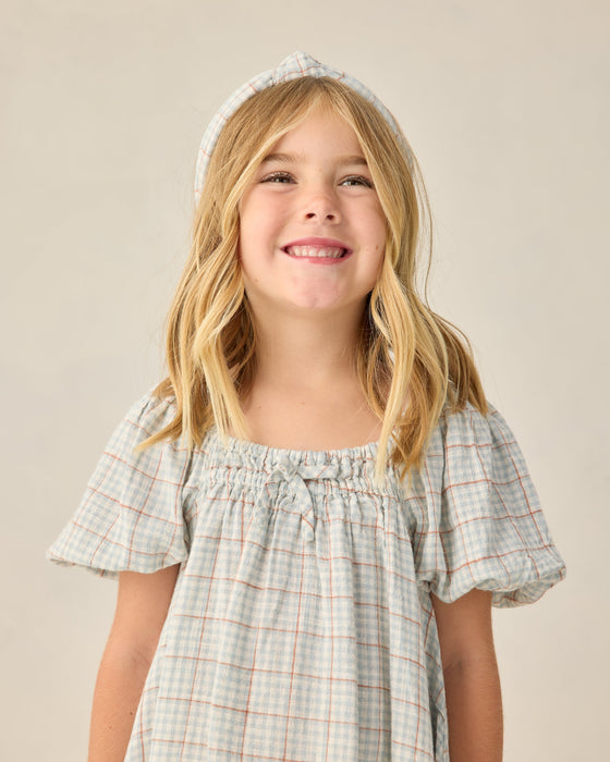 Sabrina Mini Dress Light Blue Plaid - Light-Blue
