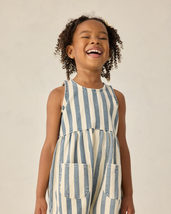 Dani Romper Navy Stripe - Natural