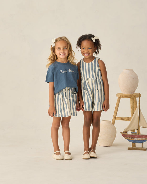 Dani Romper Navy Stripe - Natural