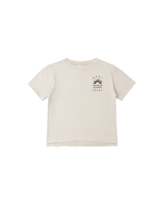 RAW EDGE TEE WEST COAST - PEBBLE