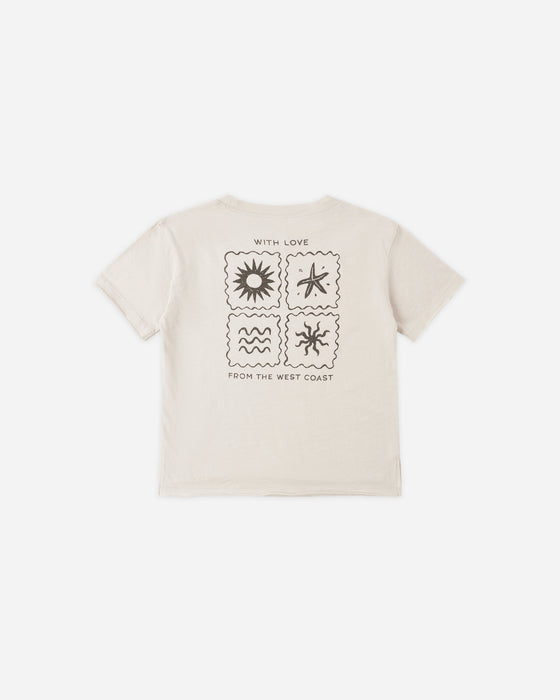 RAW EDGE TEE WEST COAST - PEBBLE