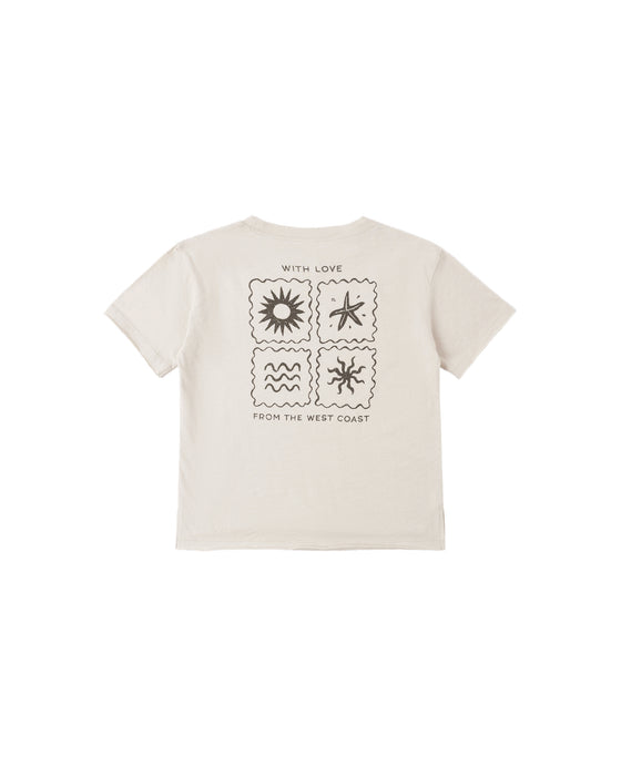 RAW EDGE TEE WEST COAST - PEBBLE