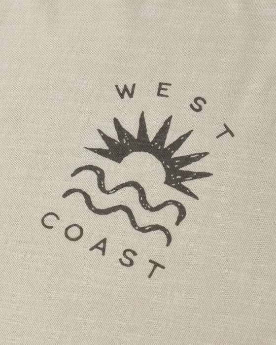 RAW EDGE TEE WEST COAST - PEBBLE