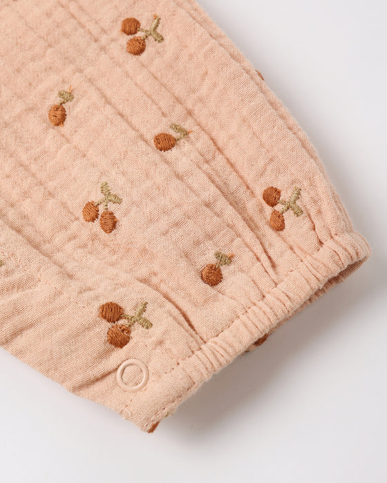 KINSLEY JUMPSUIT CHERRY EMBROIDERY - MELON