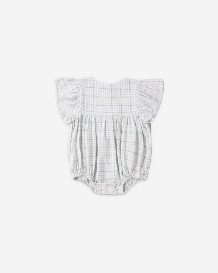 Kalea Romper Light Blue Plaid - Light-Blue