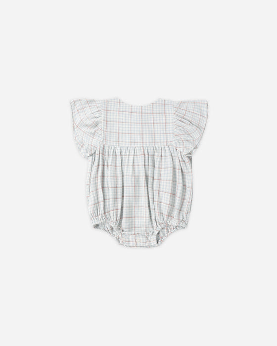 Kalea Romper Light Blue Plaid - Light-Blue