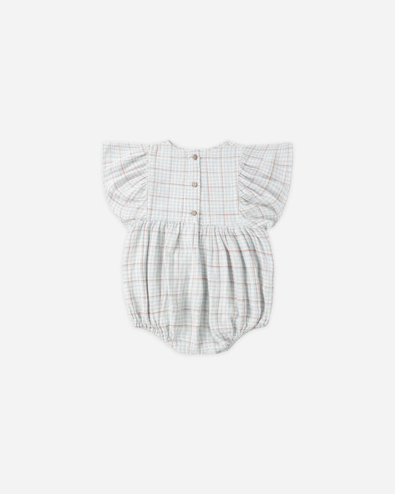 Kalea Romper Light Blue Plaid - Light-Blue