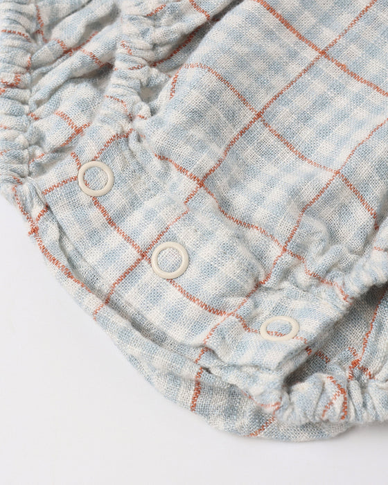 Kalea Romper Light Blue Plaid - Light-Blue