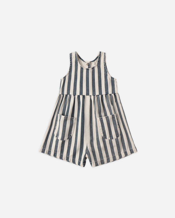 Dani Romper Navy Stripe - Natural