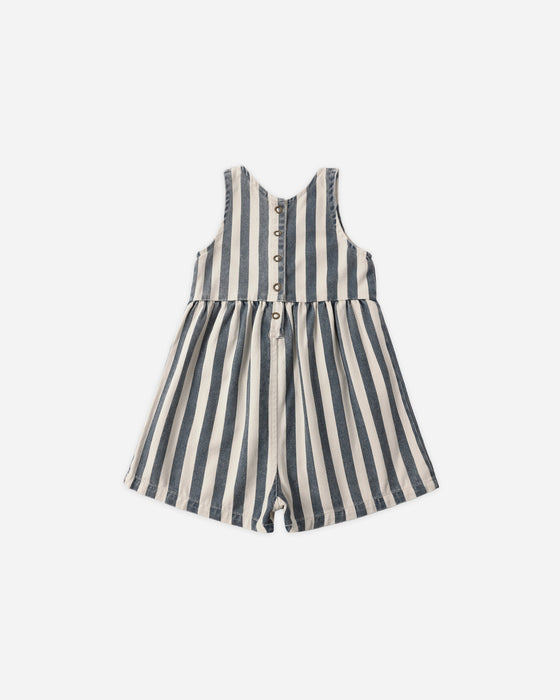 Dani Romper Navy Stripe - Natural