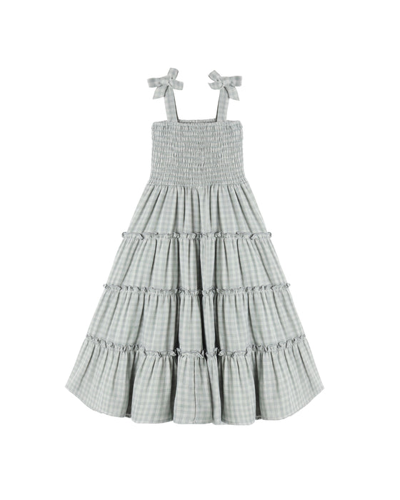 TAYLOR DRESS GREEN GINGHAM